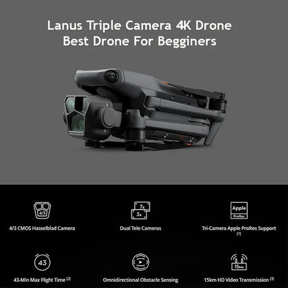 4K Kamerás Drón Felnőtteknek, HS175D RC Quadcopter Automatikus Visszatérés funkcióval, Kövess engem, Kefe nélküli Motorral, Körrepüléssel, Útpontokkal, Magasságtartással, Fej nélküli Üzemmóddal, 28 Perc Repülési Idővel! !