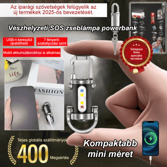 【Három az egyben többfunkciós】SOS vészhelyzeti lámpa zseblámpa