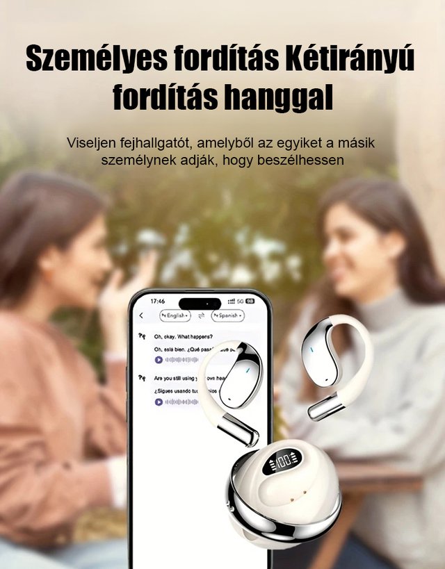 Intelligens AI fordító fülhallgató