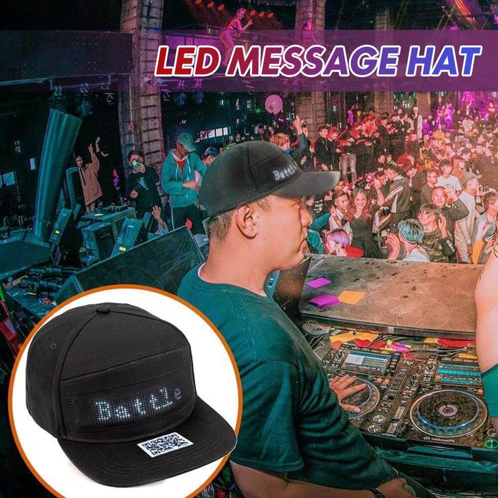 🔥📱 LED Bluetooth Sapka Személyre Szabott Szöveggel és GIF Megjelenítéssel 💡🧢