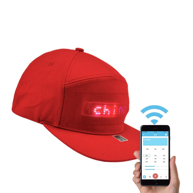 🔥📱 LED Bluetooth Sapka Személyre Szabott Szöveggel és GIF Megjelenítéssel 💡🧢