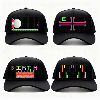 🔥📱 LED Bluetooth Sapka Személyre Szabott Szöveggel és GIF Megjelenítéssel 💡🧢