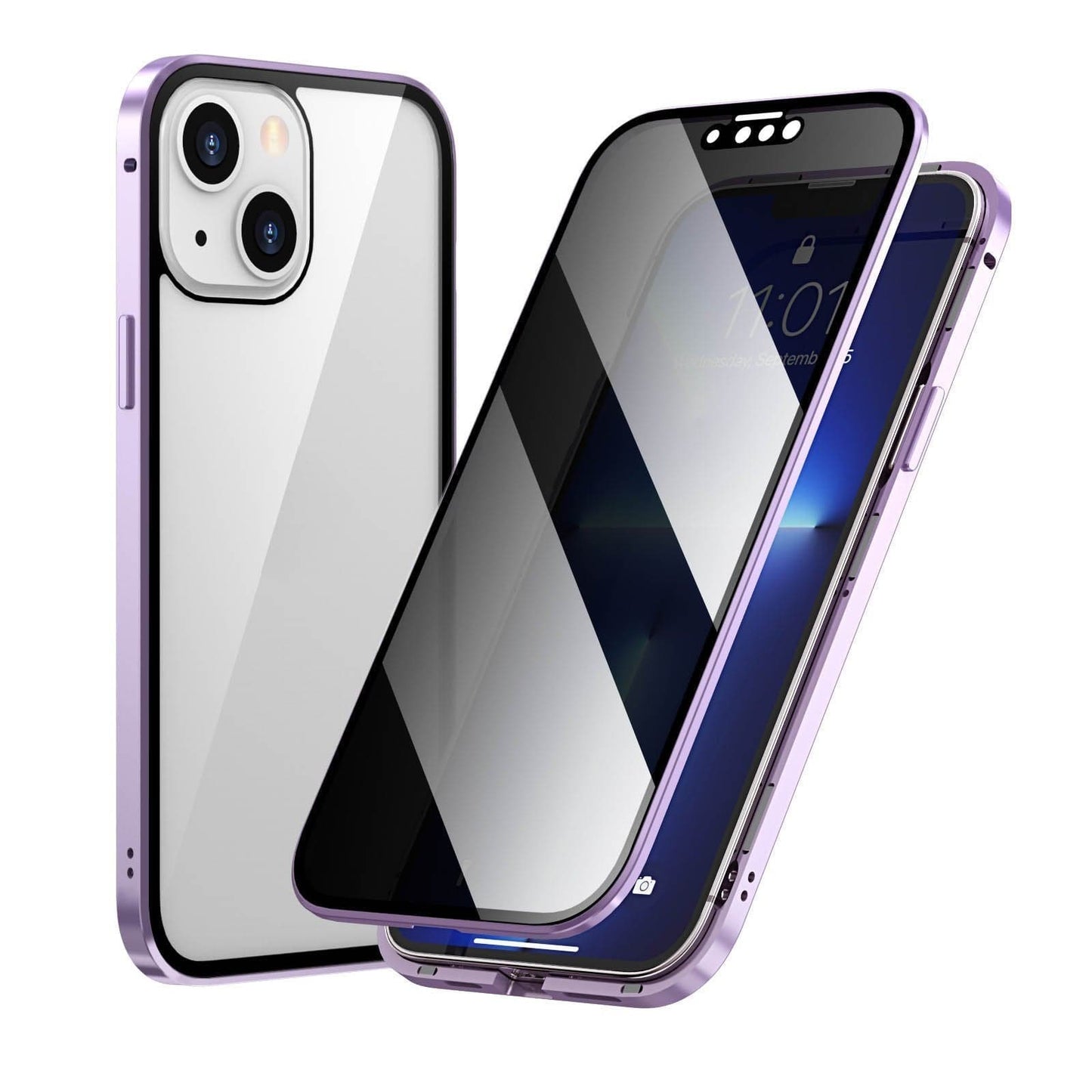 ✨ Mágneses iPhone Tok Privát Üveggel és Fém Kerettel 📱🔒