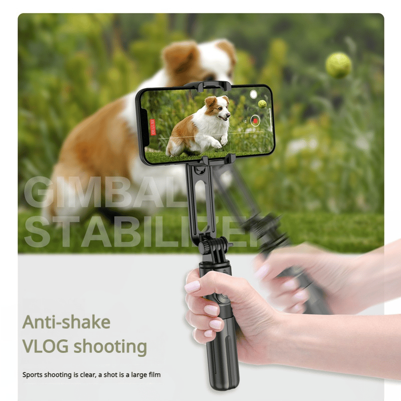 Okostelefon stabilizátor pálca 360°-os forgatás vezeték nélküli vezérlés kézi kihúzható szelfibot állvány
