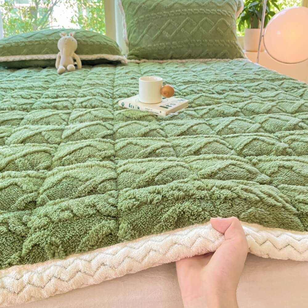 Twisted Jacquard plüss vastag kényelmes csúszásmentes matracbetét