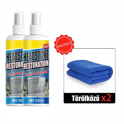 🔥🧼 Sírkő helyreállító és tisztító spray – 🌿 pH-semleges formula, eltávolítja az algákat és zuzmókat, biztonságos gránit, márvány és mészkő esetén 👼💕
