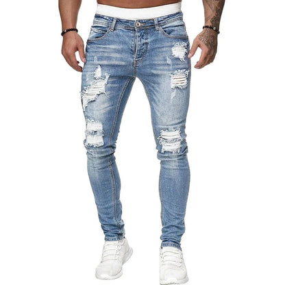 🔥🎁Új 50%-os KEDVEZMÉNY🔥Divatos férfi skinny farmer kopott hatással