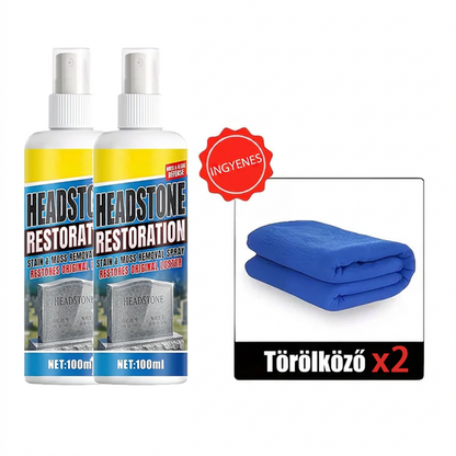 🔥🧼 Sírkő helyreállító és tisztító spray – 🌿 pH-semleges formula, eltávolítja az algákat és zuzmókat, biztonságos gránit, márvány és mészkő esetén 👼💕