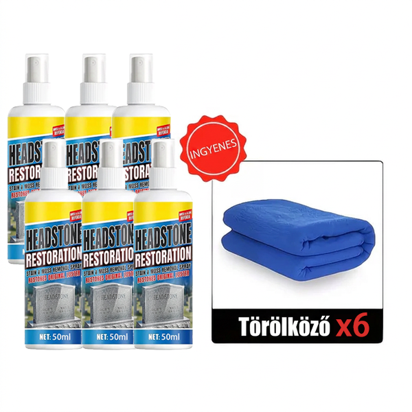 🔥🧼 Sírkő helyreállító és tisztító spray – 🌿 pH-semleges formula, eltávolítja az algákat és zuzmókat, biztonságos gránit, márvány és mészkő esetén 👼💕