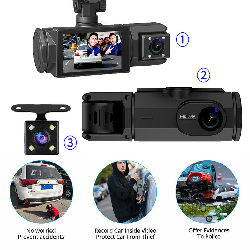 🛡️ 360°-OS AUTÓS KAMERA – 1080p Hd, Éjjátólátás És Automatikus Biztonság! 🌙🚘
