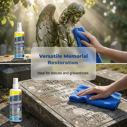 🔥🧼 Sírkő helyreállító és tisztító spray – 🌿 pH-semleges formula, eltávolítja az algákat és zuzmókat, biztonságos gránit, márvány és mészkő esetén 👼💕